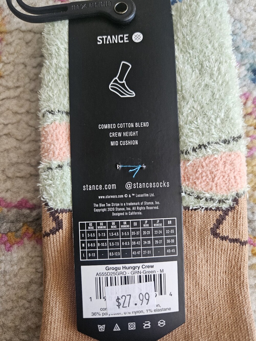 Unisex Stance Star Wars Hungry Grogu Crew Socks - Picture 7 of 7